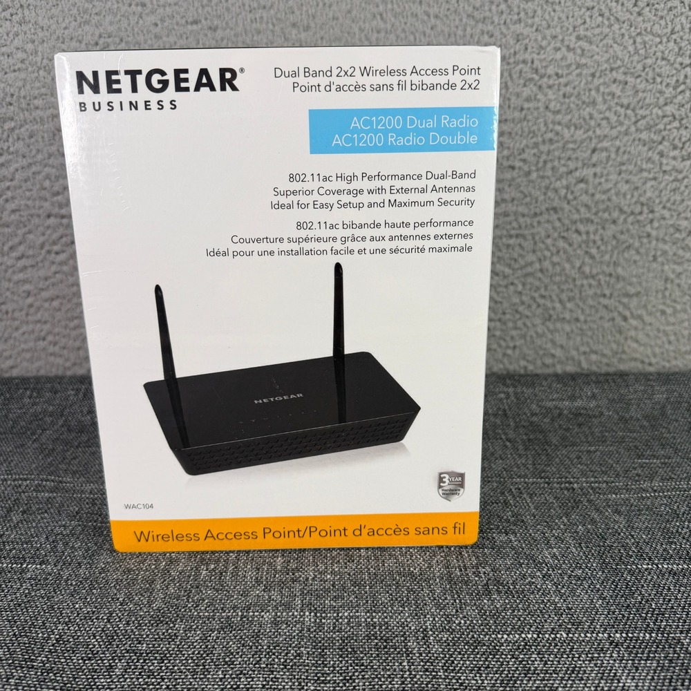 NETGEAR Business AC1200 Wireless Access Point WAC104 Dual Band 802.11ac In Box